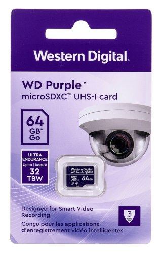 WD Karta pamięci WD Purple microSDXC WDD064G1P0C (64GB; Class 10, Class U1)