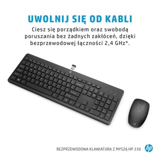 Hewlett-Packard Zestaw klawiatura + mysz HP 230 Wireless Mouse and Keyboard Combo bezprzewodowe białe 3L1F0AA