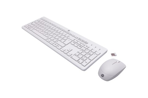 Hewlett-Packard Zestaw klawiatura + mysz HP 230 Wireless Mouse and Keyboard Combo bezprzewodowe białe 3L1F0AA