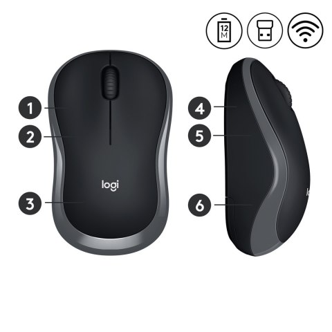 Logitech Mysz Logitech 910-002238 (optyczna; 1000 DPI; kolor szary)