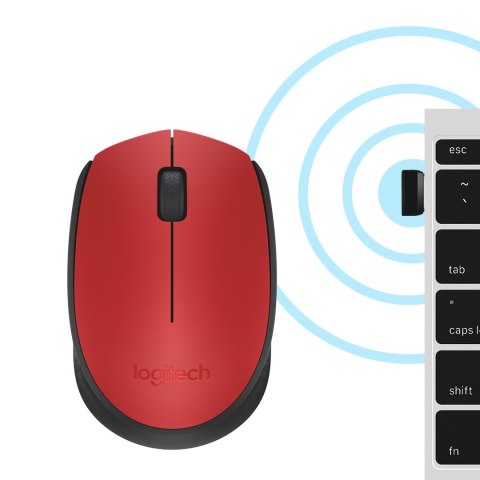 Logitech Mysz Logitech M171 910-004641 (optyczna; 1000 DPI; kolor czerwony)