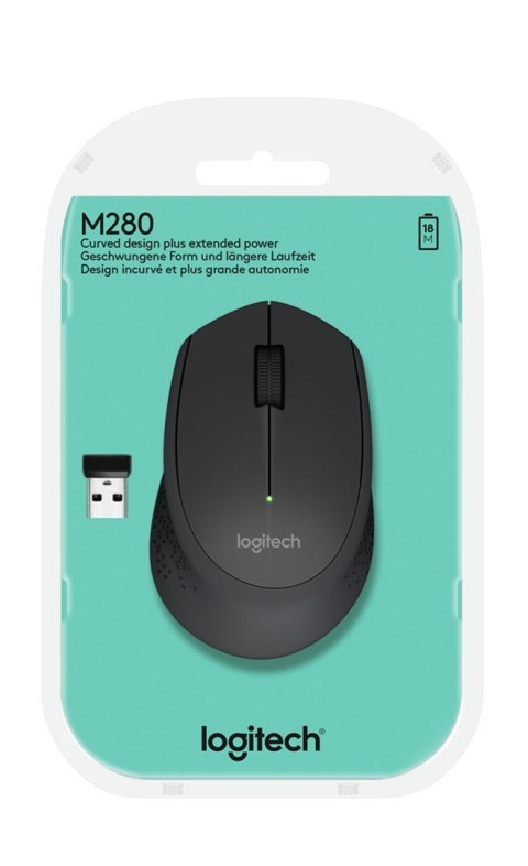 Logitech Mysz Logitech M280 910-004287 (optyczna; 1000 DPI; kolor czarny)