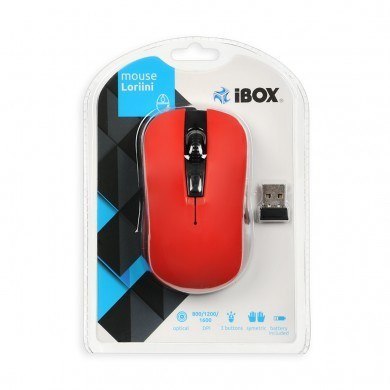 IBOX Mysz IBOX LORIINI IMOF008WR (optyczna; 1600 DPI; kolor czerwony)