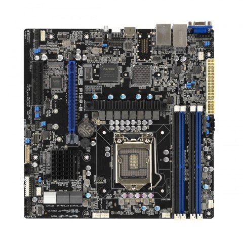 ASUS Płyta Serwerowa ASUS P12R-M LGA-1200,C252, 4*DIMM, 1*PCIe x8 slot, 1*PCIe 16 slot, 6*SATA ports, 1*M2, 2 x Intel® I210AT + 1 x M