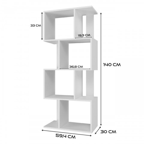 TOP E SHOP Regał FIESTA 4P 59,5x30xH140 biel