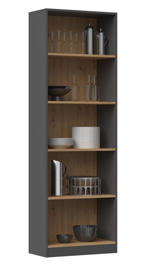 TOP E SHOP Regał R60 60x30xH182 antracyt/artisan