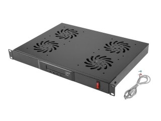 Lanberg LANBERG PANEL WENTYLACYJNY 1U LCD 19" Z TERMOSTATEM 4 WENTYLATORY 230V AK-1503-B