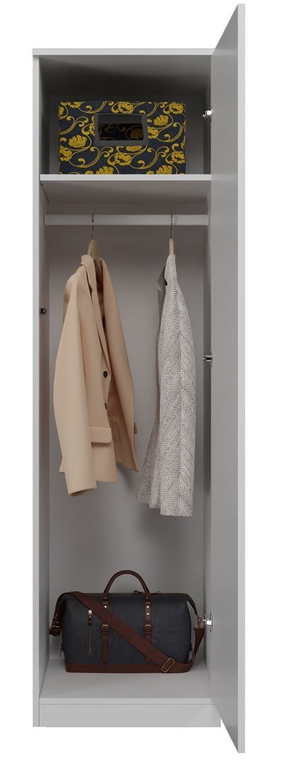 TOP E SHOP SZAFA GARDEROBA DRZWI PÓŁKI SD-50 BIEL MAT