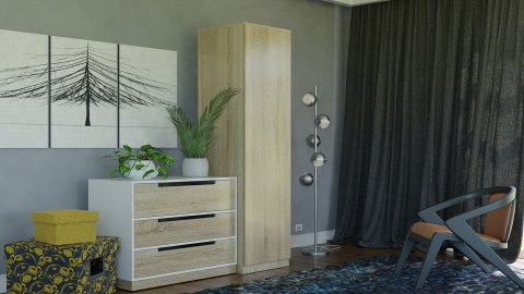 TOP E SHOP SZAFA GARDEROBA DRZWI PÓŁKI SD-50 DĄB SONOMA
