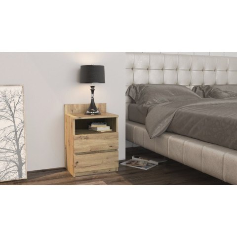 TOP E SHOP M1 MALWA STOLIK NOCNY 2 SZUFLADY 1 PÓŁKA ARTISAN