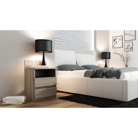 TOP E SHOP M1 MALWA STOLIK NOCNY 2 SZUFLADY 1 PÓŁKA SONOMA