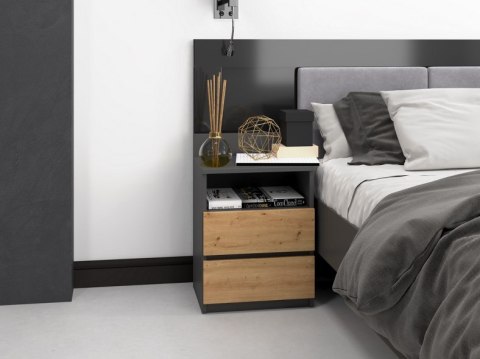 TOP E SHOP Szafka nocna M1 40x32xH59 antracyt/artisan