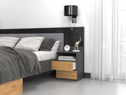 TOP E SHOP Szafka nocna M1 40x32xH59 antracyt/artisan