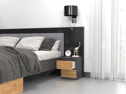 TOP E SHOP Szafka nocna M2 30x30xH40 antracyt/artisan