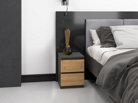 TOP E SHOP Szafka nocna M2 30x30xH40 antracyt/artisan