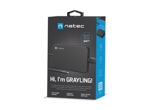NATEC NATEC ZASILACZ ŁADOWARKA GRAYLING USB-C 90W DO LAPTOPÓW, TABLETÓW, TELEFONÓW NZU-2035