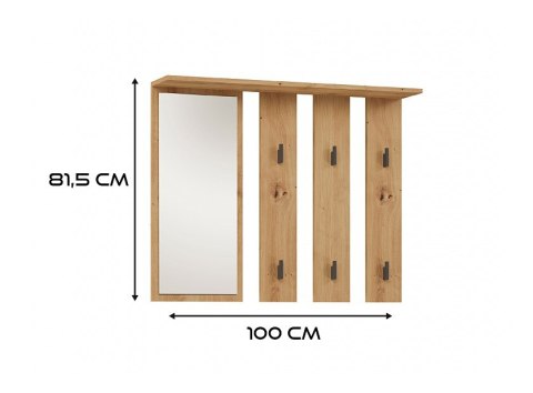 TOP E SHOP Wieszak + lustro PARMA 100x15xH.81,5 artisan