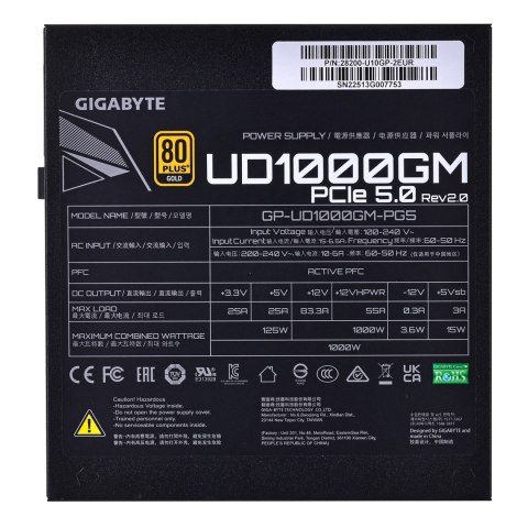 Gigabyte Zasilacz Gigabyte UD1000GM PG5 rev 2.0 1000W 80+ Gold
