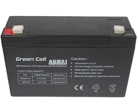 Green Cell GREEN CELL AKUMULATOR ŻELOWY AGM01 6V 12AH