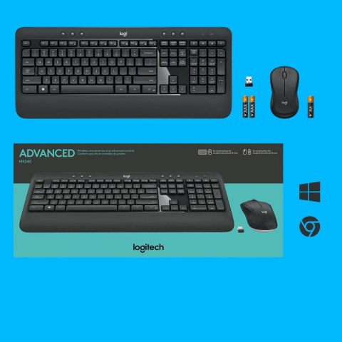 Logitech Zestaw klawiatura + mysz membranowa Logitech MK540 920-008685 (USB; kolor czarny; optyczna; 1000 DPI)