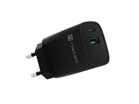 NATEC NATEC ŁADOWARKA RIBERA GAN 1X USB-A + 1X USB-C 30W CZARNA NUC-2141