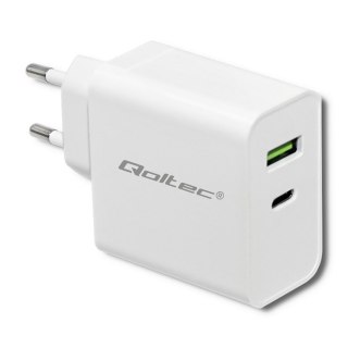 Qoltec QOLTEC ŁADOWARKA SIECIOWA 45W | 5-20V | 2.4-3A | USB TYP C PD | USB | BIAŁA