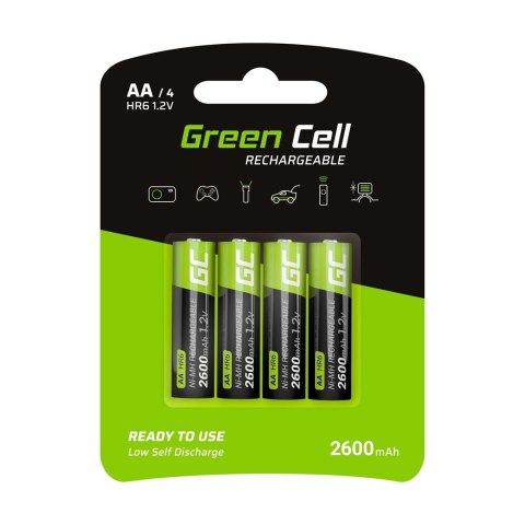 Green Cell GREEN CELL AKUMULATORKI PALUSZKI 4X AA R6 2600MAH