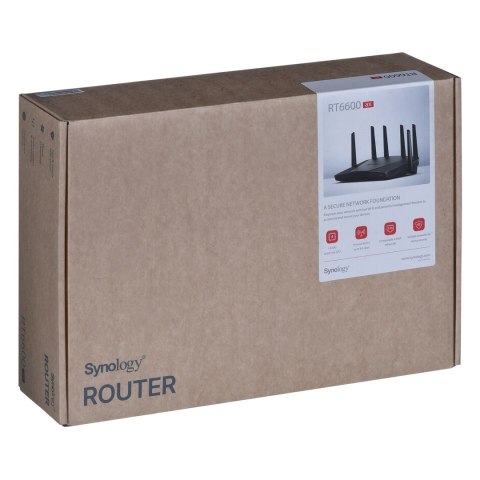Synology Synology Router RT6600ax, Wi-Fi 6, IEEE 802.11a/b/g/n/ac/ax, 1x 2.5GbE, 3x 1GbE, 1xUSB 3.2, Dual WAN, Three-band router