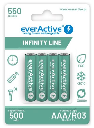 EverActive EVERACTIVE AKUMULATORKI R03/AAA NI-MH 550 MAH INFINITY LINE - BLISTER 4 SZTUKI EVHRL03-550