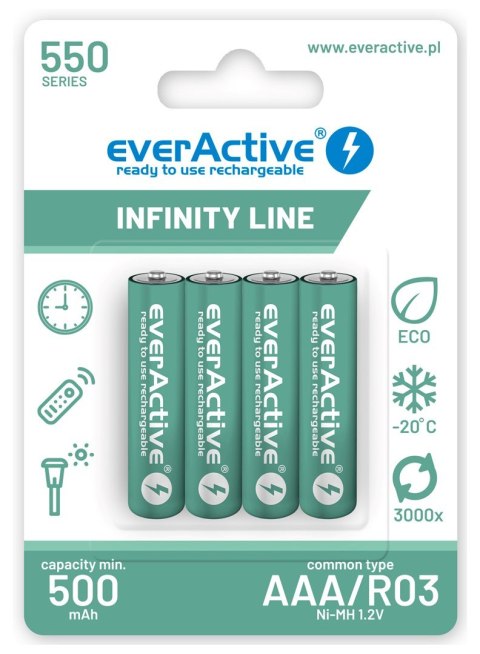 EverActive EVERACTIVE AKUMULATORKI R03/AAA NI-MH 550 MAH INFINITY LINE - BLISTER 4 SZTUKI EVHRL03-550