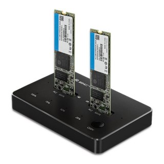 Qoltec QOLTEC STACJA DOKUJĄCA DYSKÓW 2X SSD M.2 SATA | NGFF | USB TYP C