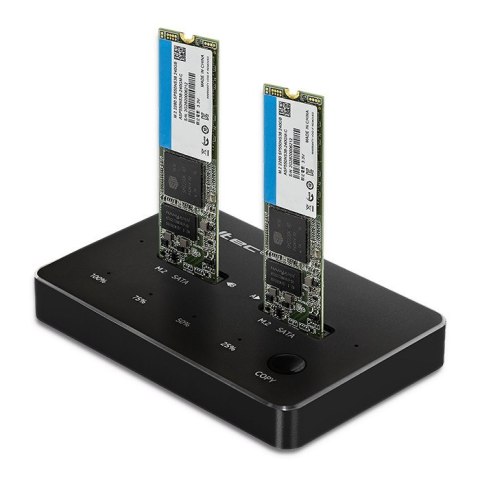 Qoltec QOLTEC STACJA DOKUJĄCA DYSKÓW 2X SSD M.2 SATA | NGFF | USB TYP C