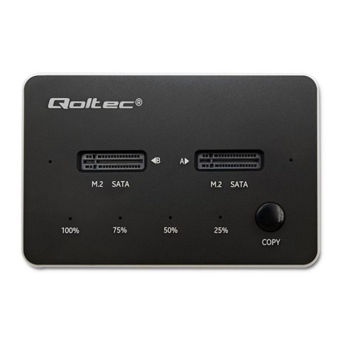Qoltec QOLTEC STACJA DOKUJĄCA DYSKÓW 2X SSD M.2 SATA | NGFF | USB TYP C