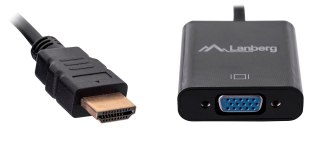 Lanberg Adapter Lanberg AD-0017-BK (HDMI M - D-Sub (VGA) F; 0,20m; kolor czarny)