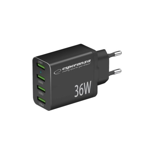 Esperanza ESPERANZA ŁADOWARKA SIECIOWA 36W 4X USB-A QC 3.0 18W EZC107K