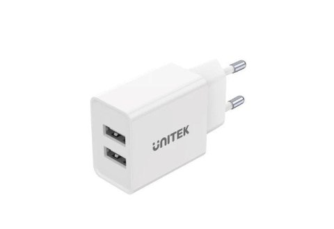 UNITEK UNITEK ŁADOWARKA 2X USB-A, 12W, BIAŁA, P1113A-EU
