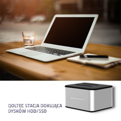 Qoltec QOLTEC STACJA DOKUJĄCA DYSKÓW 2XHDD/SSD 2.5"/3.5" SATA | USB 3.0 | KLONOWANIE