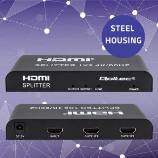 Qoltec QOLTEC ROZDZIELACZ SPLITTER 2XHDMI 4KX2K | 6GB/S | 60HZ