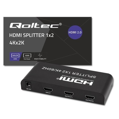 Qoltec QOLTEC ROZDZIELACZ SPLITTER 2XHDMI 4KX2K | 6GB/S | 60HZ