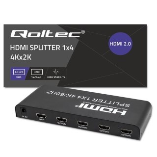 Qoltec QOLTEC ROZDZIELACZ SPLITTER 4XHDMI 4KX2K | 6GB/S | 60HZ