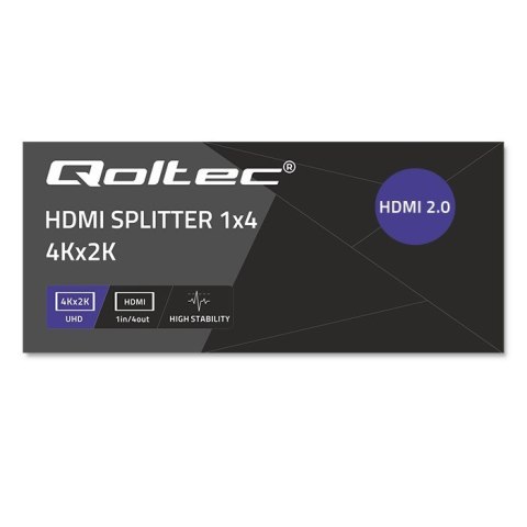 Qoltec QOLTEC ROZDZIELACZ SPLITTER 4XHDMI 4KX2K | 6GB/S | 60HZ