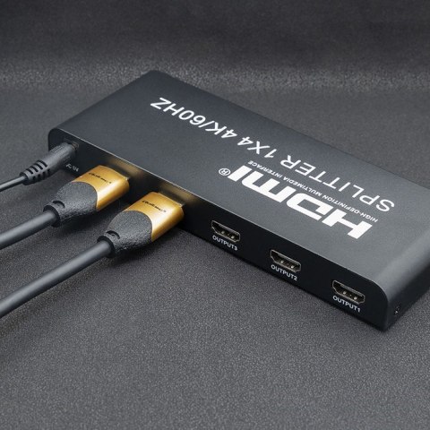Qoltec QOLTEC ROZDZIELACZ SPLITTER 4XHDMI 4KX2K | 6GB/S | 60HZ