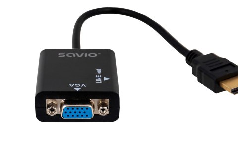 SAVIO Adapter SAVIO cl-23 (HDMI M - D-Sub (VGA) F; 0,20m; kolor czarny)