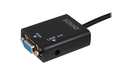 SAVIO Adapter SAVIO cl-23 (HDMI M - D-Sub (VGA) F; 0,20m; kolor czarny)