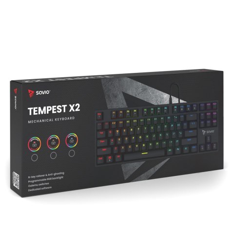 SAVIO SAVIO KLAWIATURA MECHANICZNA RGB OUTEMU BLUE TEMPEST X2