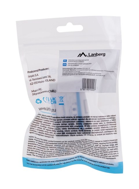 Lanberg Gniazdo natynkowe Lanberg OU5-0001-W (RJ-45; kat. 5e; UTP; kolor biały)