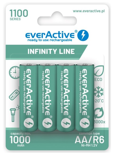 EverActive EVERACTIVE AKUMULATORKI AA / R6 EVERACTIVE NI-MH 1100 MAH INFINITY LINE - BLISTER 4 SZTUKI EVHRL6-1100