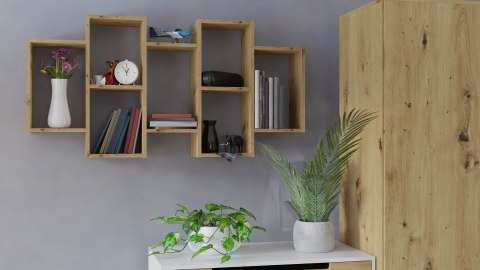 TOP E SHOP REGAŁ WISZĄCY BILBAO 7.0 ŚCIENNY PÓŁKI DĄB ARTISAN