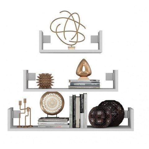 TOP E SHOP Zestaw 3x półka wisząca MOBI 3P 80x20xH14 biel