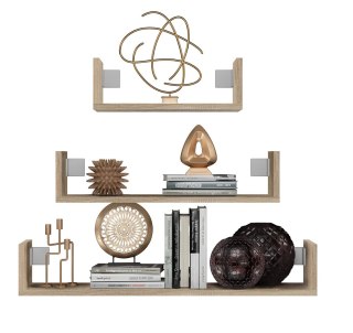 TOP E SHOP Zestaw 3 x półka wisząca MOBI 3P 80x20xH14 sonoma